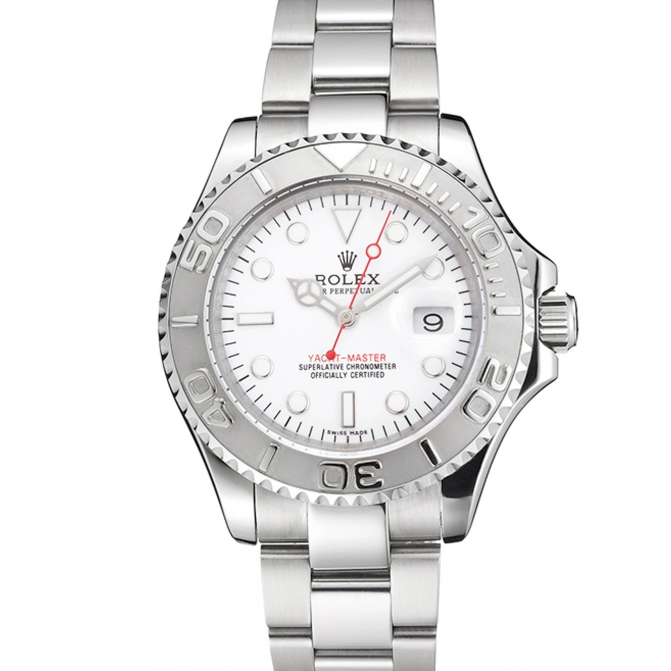 White Steel Rolex Staniless Yacht-Master And Swiss Bracelet Case Dial 1013